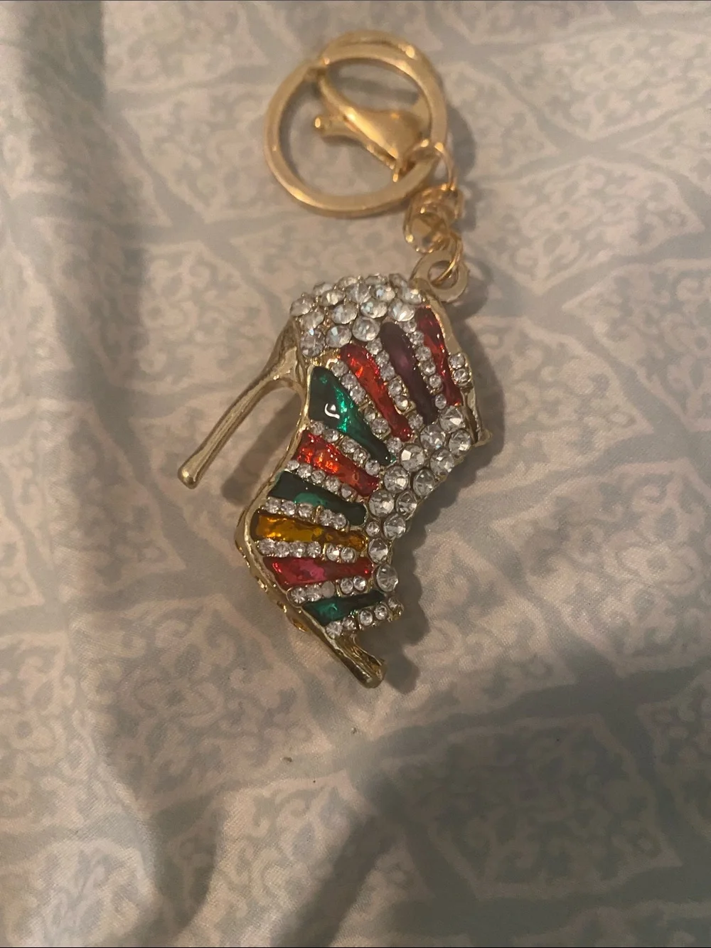 Rhinestone heel keychain